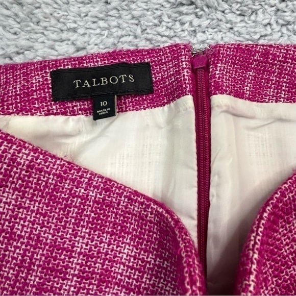 Talbots Skirt Womens 10 Wool Blend Pink Knee Length Vent Zip Up Closure Polished - Picture 3 of 6